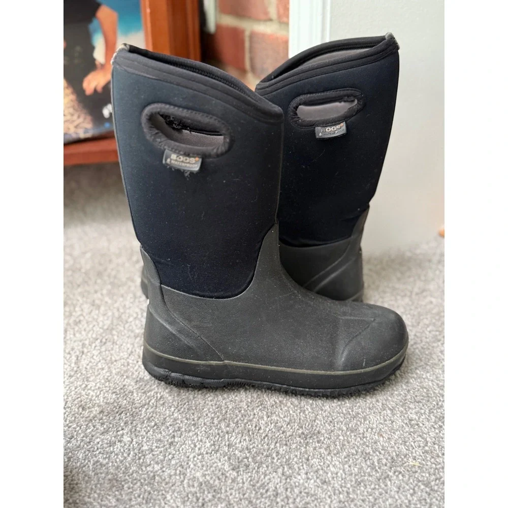 Bogs Classic High Waterproof Insulated Rain Boots Black Youth 6 52065-001
